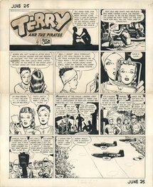 Planche originale - Terry & The Pirates (Sunday strip June 25, 1944)