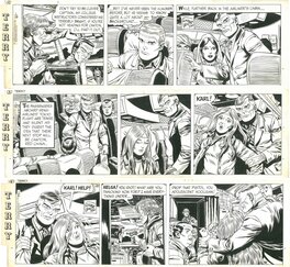 George Wunder - Trois strips consécutif de Terry et les pirates - Comic Strip