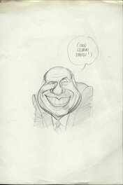 Jean Mulatier - Caricature de Berlusconi - Original art