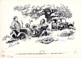 Norman Thelwell - Second car - Illustration originale