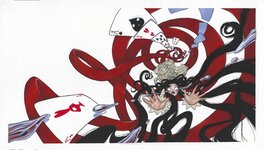 François Amoretti - Hommage à "Alice in Wonderland" 2 - Illustration originale