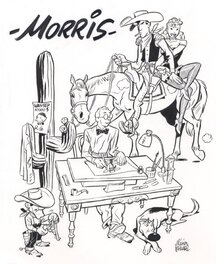 Olivier Schwartz - Gringos locos- hommage à Morris - Illustration originale