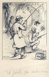 Davine - Davine - La pêche du détective 1936 - Illustration originale