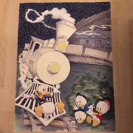 Patrick Block - Donald Duck - Last Train to Long Jump - Illustration originale