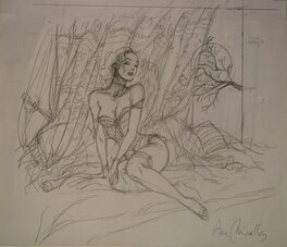 Ana Mirallès - Miralles - Crayonné Djinn - Illustration originale