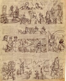 Edgar Pierre Jacobs - Le Secret de l'Espadon, crayonné sur calque - Original art