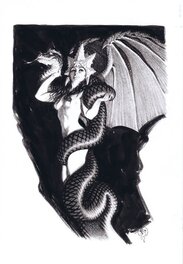 Mark Schultz - Morgana ink illustration by Mark Schultz - Illustration originale