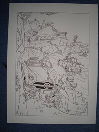 Henk Kuijpers - Franka Ford V8 1950 - Illustration originale