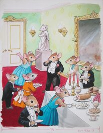 Philip Mendoza - Once upon a time : Stephanie gives a party - Illustration originale