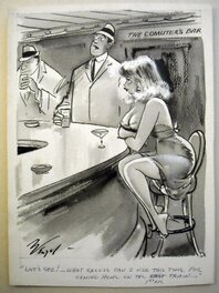 Bill Wenzel - The Comuter's Bar, 1967. - Illustration originale