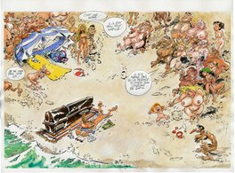 Marc Hardy - Pierre Tombal, "estivales de la BD de Montalivet" - Illustration originale