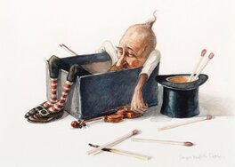 Illustration originale - Gnome faisant une sieste