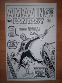 Bruce McCorkindale - Amazing Fantasy #15 Recreation Cover,Jack Kirby,Bruce McCorkindale - Original Cover