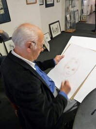 Marlier créant ce dessin Marlier créant ce dessin