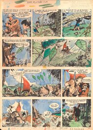 Eddy Paape - Valhardi, « Les Etres de la Forêt », planche 7, 1950. - Planche originale