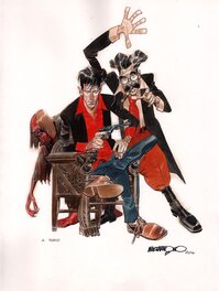 Corrado Mastantuono - Dylan Dog & Groucho - Illustration originale