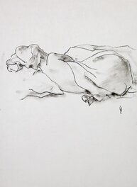 George Pratt - Jeune femme endormie par George Pratt - Illustration originale