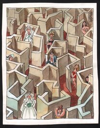 Antonio Mingote - Labyrinth - Illustration originale