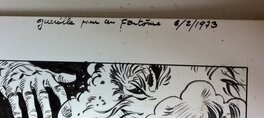 Comme toujours Hermann note sa date de passage sur cette planche 34 : 6/2, soit deux mois avant sa publication dans les pages du journal Tintin ....