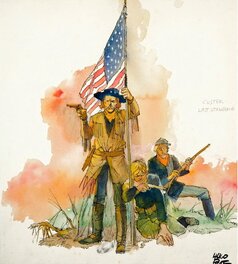 Hugo Pratt - Custer LAST STANDING - Illustration originale