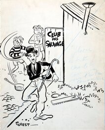 Jean-Claude Forest - Pschitt Aventures n°9 1957 - Charlot - Planche originale