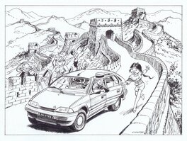Dany - Rozebottel - tekening voor kalender Citroen - Comic Strip