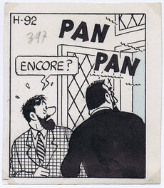 Hergé - Kuifje - De zeven kristallen bollen - origineel plaatje - versie le soir - Planche originale
