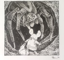 David Petersen - Petersen David - Mouse Guard vs Spider - Original Illustration