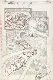 Angel Medina - Warlock and the Infinity Watch #10, pg. 17 - Thanos kills Thanos by Angel Medina & Bob Almond - Planche originale