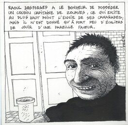 Illustration originale - Le bonheur de Raoul ! jouir de l'envie de ses camarades.