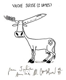 Michel Cambon - Vache Suisse - Original Illustration