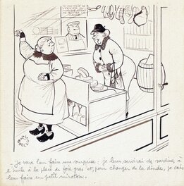 Jean Bellus - Epicerie - Original Illustration