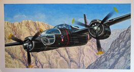 Francis Bergèse - Avion Douglas Invader - Illustration originale