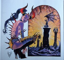 Franck Tacito - Originale d'un ex-libris série 666 - Original Illustration