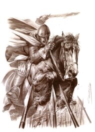 Jaime Caldéron - Cavalier chargeant - Illustration originale