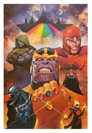 Ariel Olivetti - Marvel Villians (Thanos, Magneto, Dr. Doom, Hela, Venom, Dormammu) by Ariel Olivetti - Illustration originale