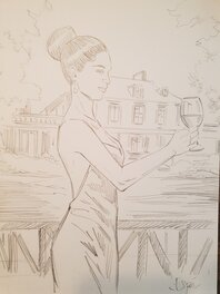 Espé - Dessin de Espé pour Chateaux Bordeaux - Original art
