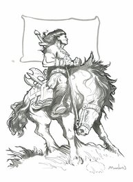 Régis Moulun - Conan, à cheval ! - Illustration originale