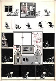 Chris Ware - Chris Ware - Waking Up Blind, Cut out house - Planche originale