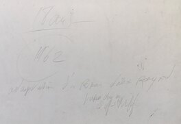 Note on the backside of another page from the same story by Druillet Note on the backside of another page from the same story by Druillet