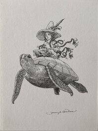 Jeremy Bastian - Jeremy Bastian - Cursed Pirate Girl and turtle - Original Illustration