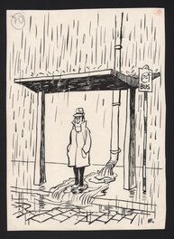 Antonio Mingote - Rain - Original Illustration