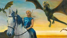 Régis Moulun - Reine des Dragons - Original Illustration