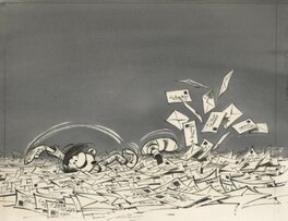 Illustration originale - Franquin-Gaston 1970