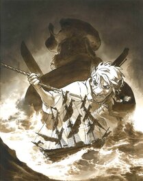 Original Cover - Couverture non retenue / ex libris / dessin promotionnel - tome 2 de Jim hawkins - Sombres héros de la mer