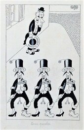 Albert Dubout - Sans Paroles - Illustration originale