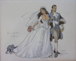 Enrico Marini - Le Scorpion, Méjai et Pharaon - Faire part de mariage - Illustration originale