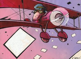 O'Groj - L'avion postal - Illustration originale