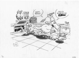 O'Groj - Les dragz - Publicité pour le journal Spirou 2 - Illustration originale