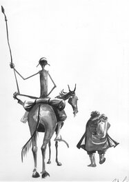 Stéphane Douay - Don Quichotte dans la Manche - Vents d'Ouest - Illustration originale